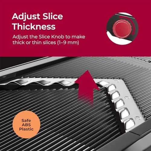Mueller Austria V-Pro Mandoline Slicer Black | Adjustable Vegetable Chopper, Fruit, Cheese Grater, Potato Chips Slicer thumbnail 4