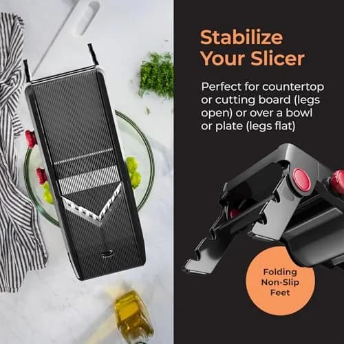 Mueller Austria V-Pro Mandoline Slicer Black | Adjustable Vegetable Chopper, Fruit, Cheese Grater, Potato Chips Slicer thumbnail 7