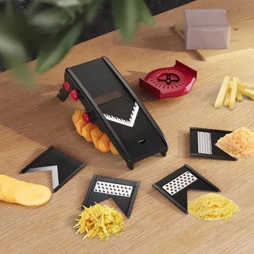 Mueller Austria V-Pro Mandoline Slicer Black | Adjustable Vegetable Chopper, Fruit, Cheese Grater, Potato Chips Slicer thumbnail 9