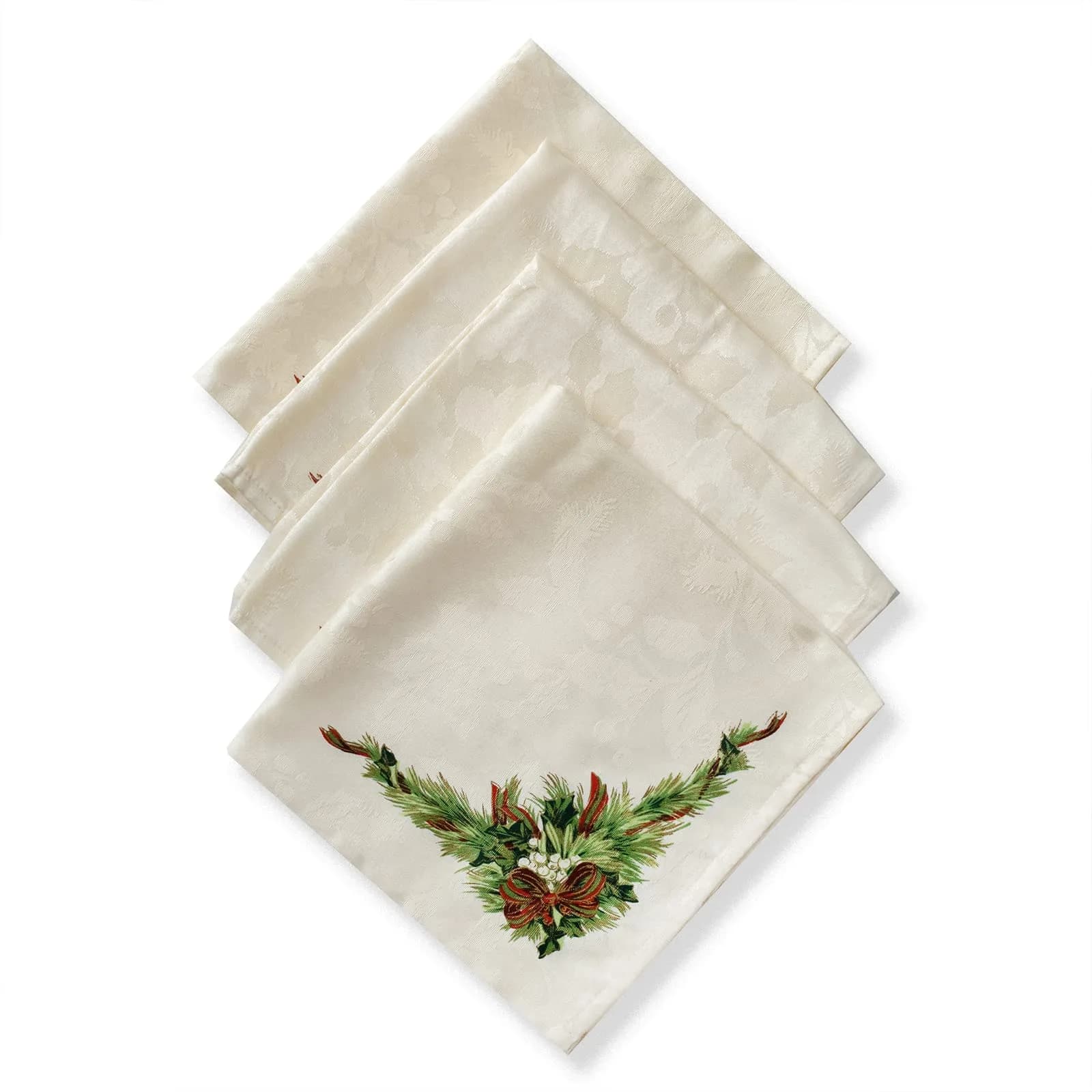 Benson Mills Christmas Ribbons Tablecloth 52" x 70" | Holiday Winter Decor — Xmas Ribbons / 19" x 19" Napkins