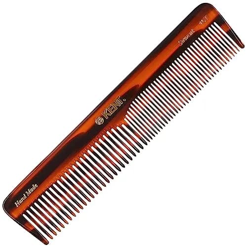 Kent 16T Tortoise Double Tooth Comb (7.2 Inch / 18.3 cm) | Detangles Thick Hair, Styles Fine Hair thumbnail 1