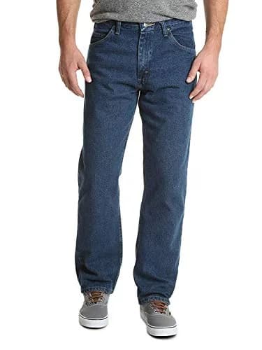 Wrangler Authentics Classic 5-pocket Relaxed Fit Cotton Jean, Dark Stonewash, 46W x 32L | All-Day Comfort thumbnail 1