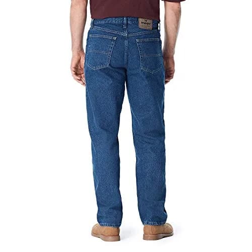 Wrangler Authentics Classic 5-pocket Relaxed Fit Cotton Jean, Dark Stonewash, 46W x 32L | All-Day Comfort thumbnail 3
