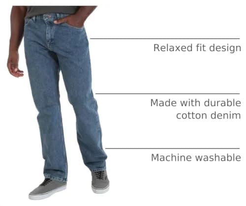 Wrangler Authentics Classic 5-pocket Relaxed Fit Cotton Jean 54W (137cm) | Vintage Stonewash, Big & Tall thumbnail 4