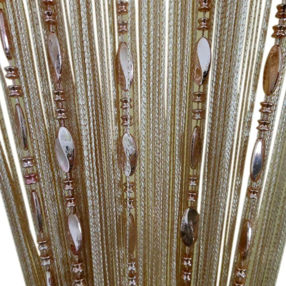 ZiDeTang Beaded Door Curtain Fringe Tassel Living Room Divider 39.3" x 78.5" | Champagne - main product image