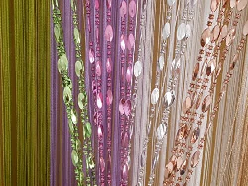 ZiDeTang Beaded Door Curtain Fringe Tassel Living Room Divider 39.3" x 78.5" | Champagne thumbnail 8