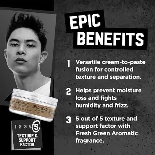 TIGI Bed Head Pure Texture Hair Paste for Men 83ml (2.93 Oz) | Max Hold Styling with Anti-Humidity thumbnail 3