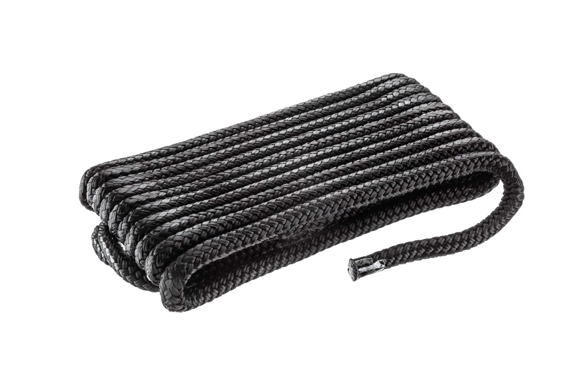 attwood Premium Double Braided Nylon Dock Line 3/8 inch x 15 ft | UV-Resistant, Black