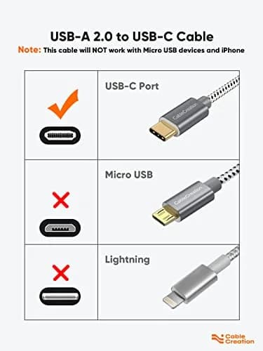 CableCreation USB C to USB A & USB A to Type C Data Cord 0.5FT | 3A Fast Charging & Sync thumbnail 4