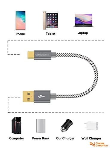 CableCreation USB C to USB A & USB A to Type C Data Cord 0.5FT | 3A Fast Charging & Sync thumbnail 9