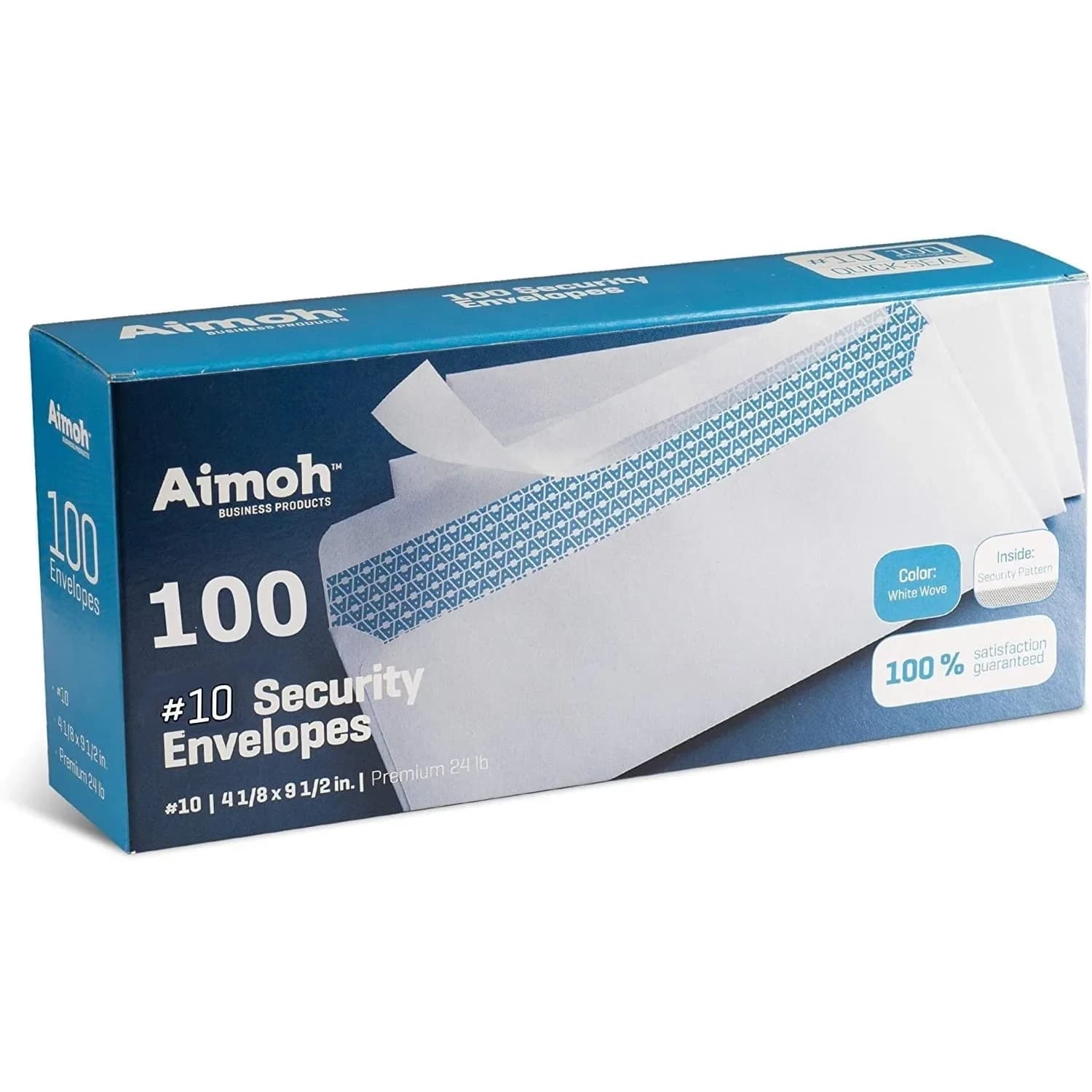 Aimoh #10 Security Mailing Envelopes Letter Size, Self Seal, 100 Count | Windowless, Security Tint, Printer Compatible - main product image