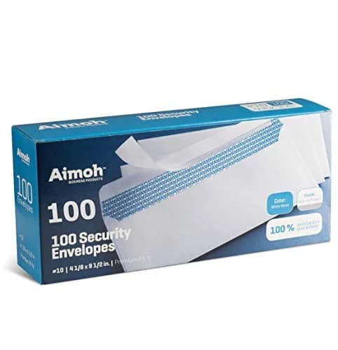 Aimoh #10 Security Mailing Envelopes Letter Size, Self Seal, 100 Count | Windowless, Security Tint, Printer Compatible thumbnail 8
