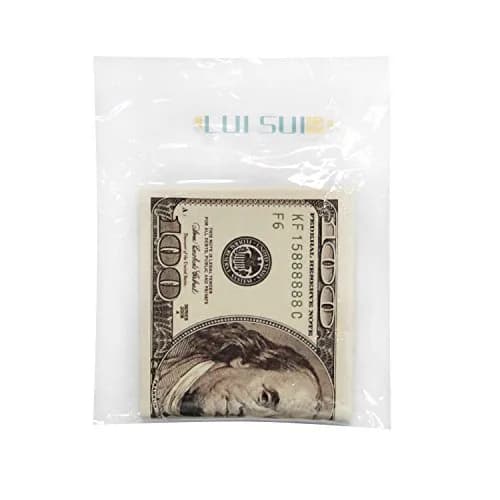 LUI SUI Men's Bi-Fold Wallet with 100 Dollar Print | PU Leather, 4 Card Slots, Zipper Pocket (11.4cm x 9.5cm) thumbnail 7