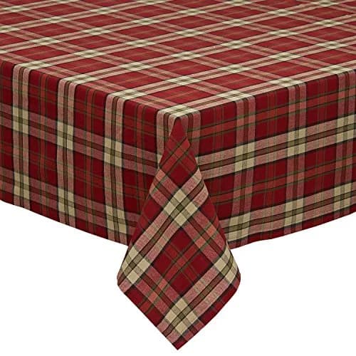 DII Holiday Collection Christmas Plaid Tablecloth 52x84 | Timeless Holiday Design thumbnail 1