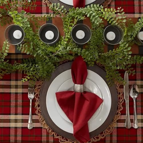 DII Holiday Collection Christmas Plaid Tablecloth 52x84 | Timeless Holiday Design thumbnail 2