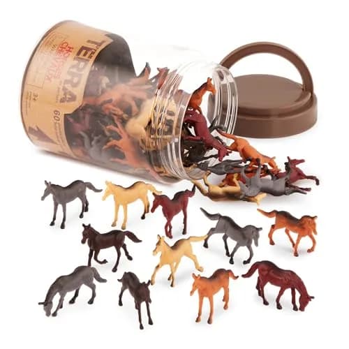 Terra by Battat 60 Wild Horses Tube Miniature Animal Figures | ASTM-Tested Educational Toy thumbnail 1