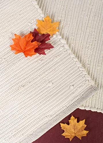 DII Handmade Chindi Tabletop 14x72 Natural | Unique Recycled Fabric Table Runner thumbnail 3