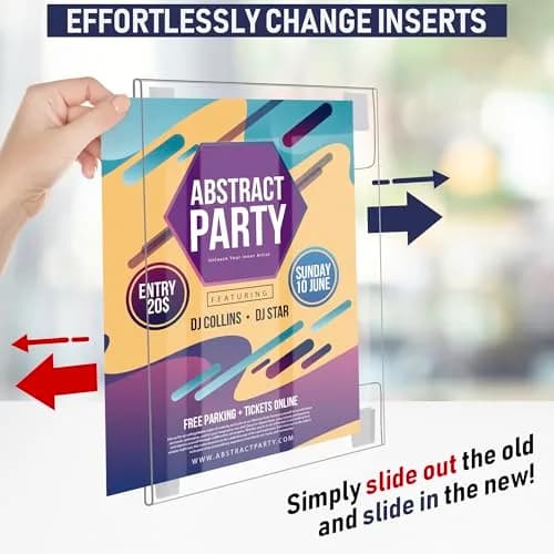 Dasher Products Acrylic Sign Holder with Hook & Loop, 8.5 x 11 inches | Wall Mount Frame for Home & Office thumbnail 5