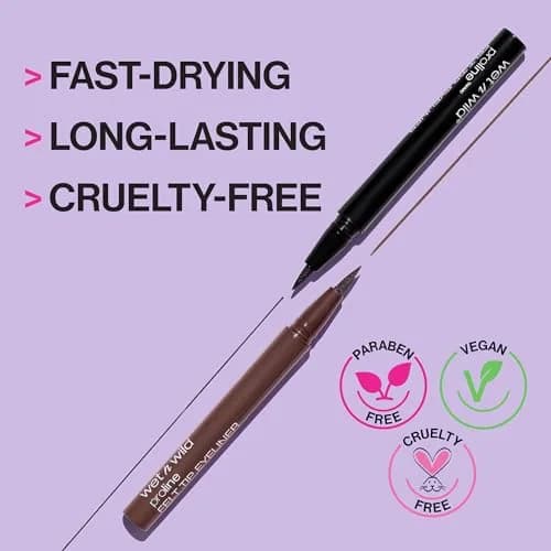 wet n wild MegaLiner Liquid Eyeliner - Black 3.5ml (0.11 Fl Oz) | High-Def Pigment for Defined Eyes thumbnail 2