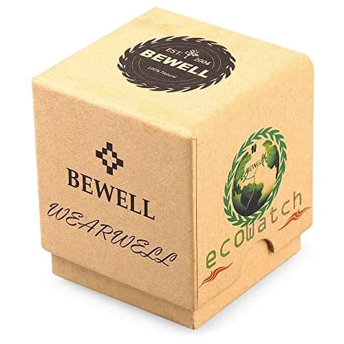 BEWELL ZS-W086B Men's Wooden Watch 4.2cm (1.65 inches) | Lightweight Analog Quartz Movement with Date thumbnail 7