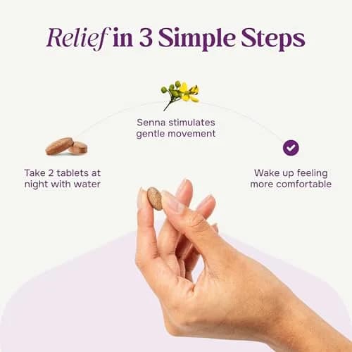 Prunelax Ciruelax Maximum Relief Laxative Tablets with Natural Senna for Occasional Constipation, Senna Extract, Vegan & Gluten-Free, Gentle Overnight Relief - 100ct thumbnail 4