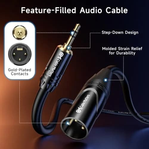 Cable Matters 3.5mm to XLR Cable, Male to Male, 3.05m (10ft) | Connects Stereo to Mono for Pro Audio thumbnail 6