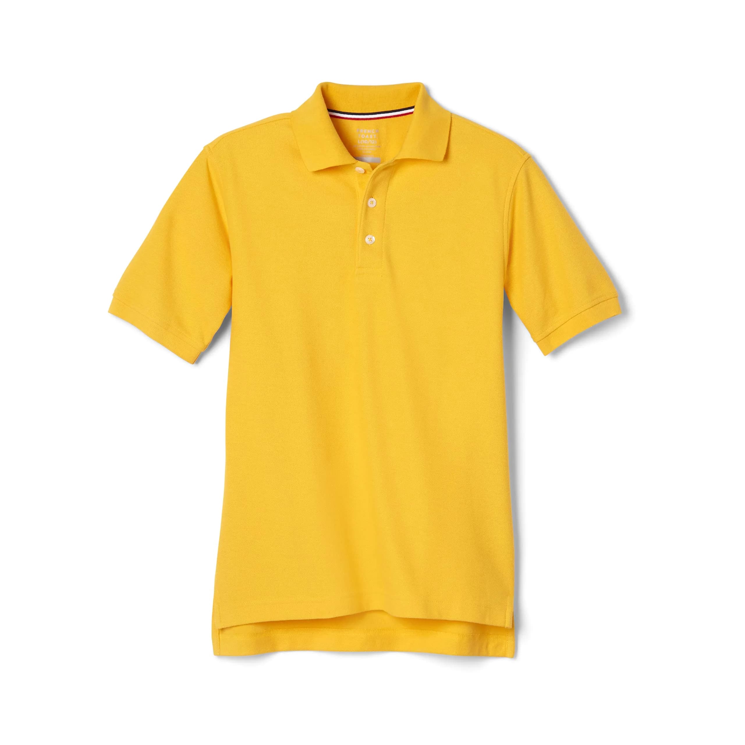 French Toast Kids Short Sleeve Pique Polo Shirt Heather Gray | Comfortable & Durable — Gold / 10-12 Husky