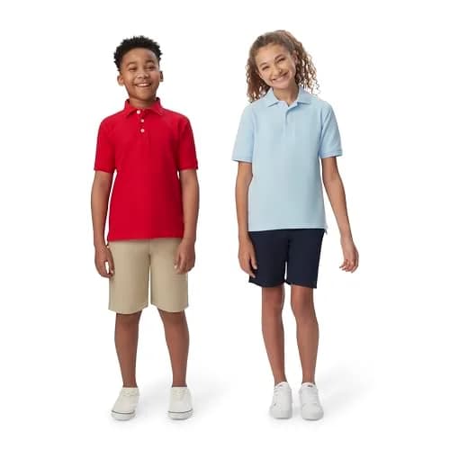French Toast Unisex Kids Short Sleeve Pique Polo Shirt, Gold, 10-12 Husky | Breathable Cotton-Blend Comfort thumbnail 4