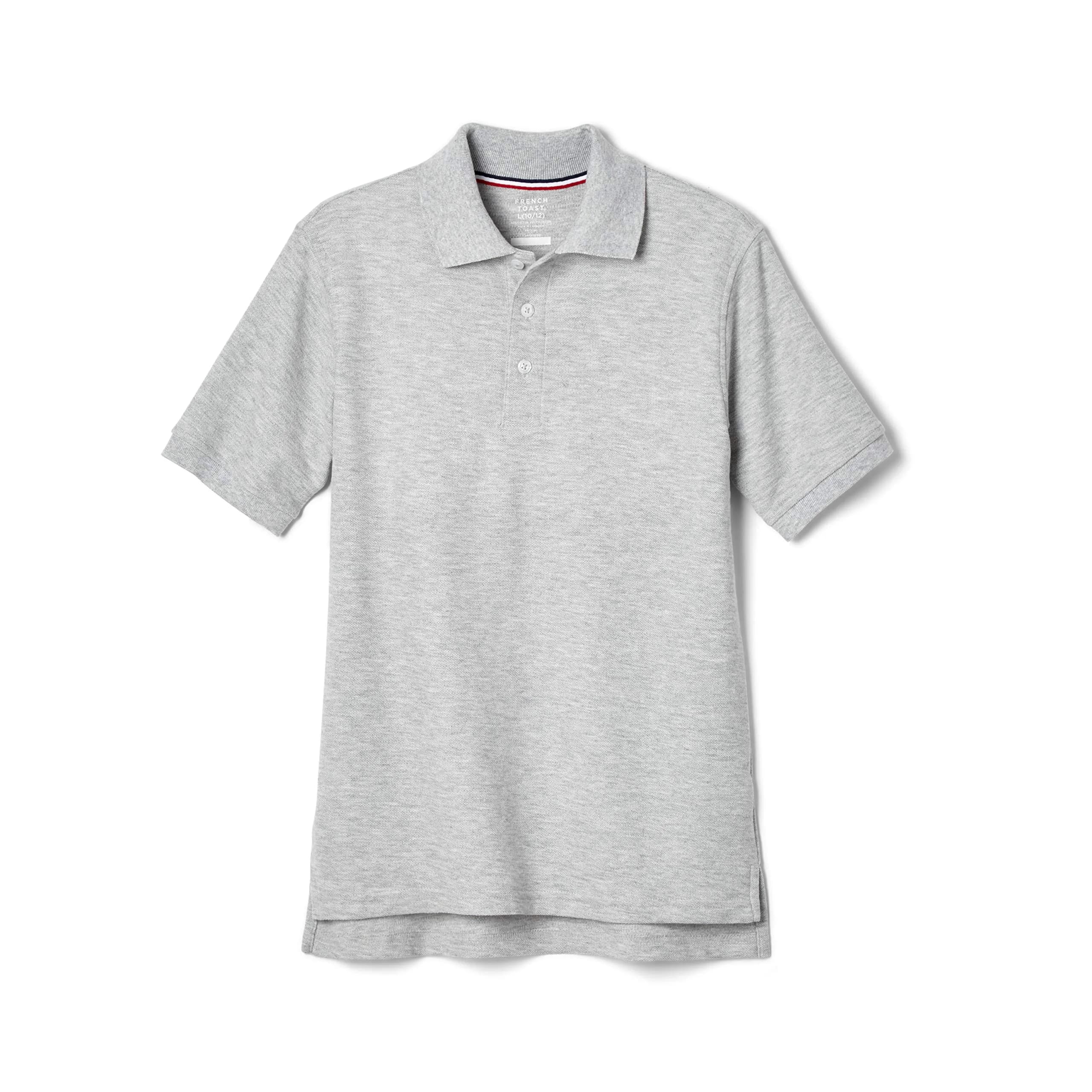 French Toast Kids Short Sleeve Pique Polo Shirt Heather Gray | Comfortable & Durable - main product image