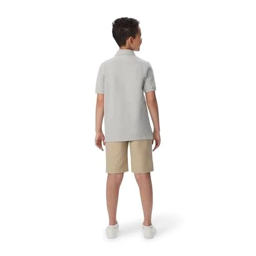 French Toast Kids Short Sleeve Pique Polo Shirt Heather Gray | Comfortable & Durable thumbnail 3