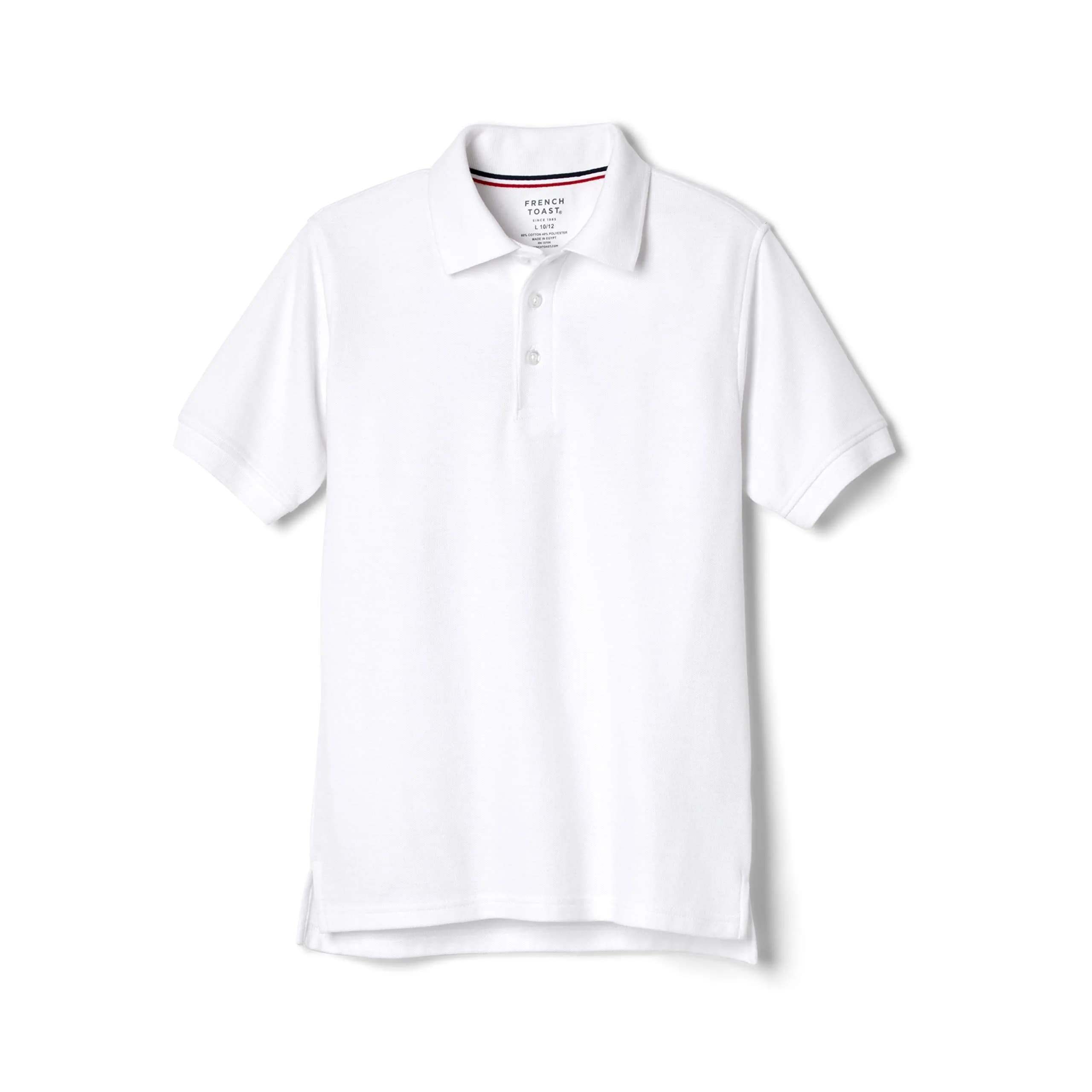 French Toast Kids Short Sleeve Pique Polo Shirt Heather Gray | Comfortable & Durable — White
