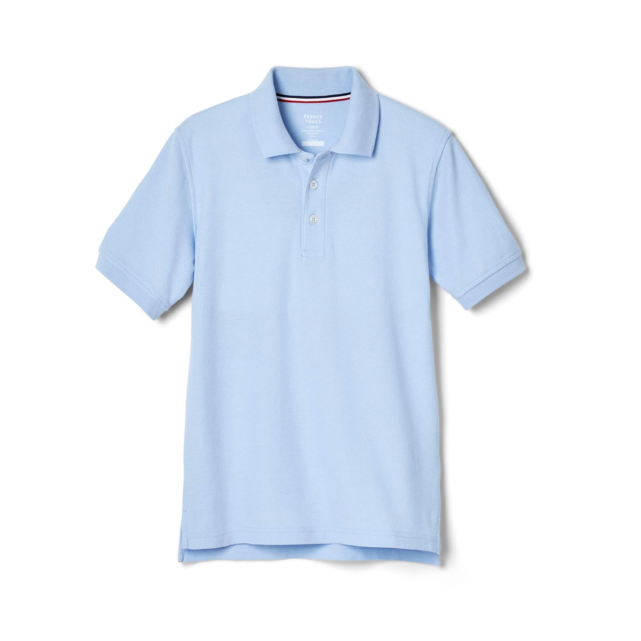 French Toast Unisex Kids Short Sleeve Pique Polo Shirt Light Blue XL | Breathable Cotton-Blend for School & Casual Wear