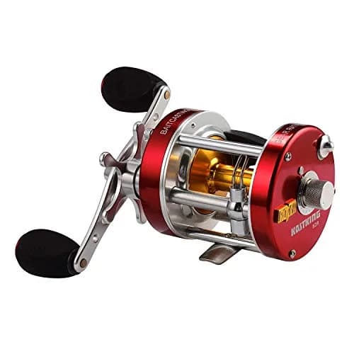 KastKing Rover Round Baitcasting Fishing Reel 40 Size Right Red 0.4kg (0.88lb) | 15LB Max Drag, 6+1 BB, 6.2:1 Gear Ratio thumbnail 1