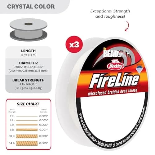 The Beadsmith Fireline Micro-Fused Braided Thread 3-Pack | Strong Dyneema Beading Thread for Jewelry thumbnail 4
