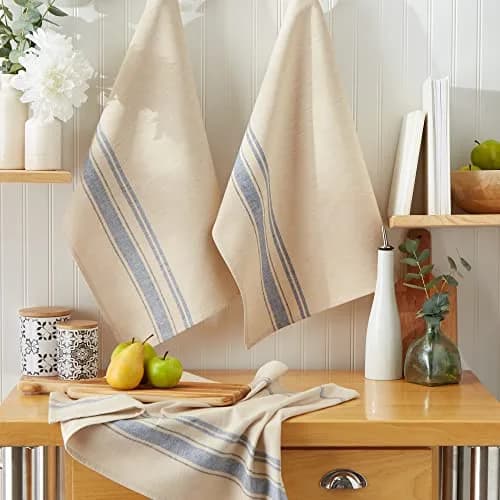 DII French Stripe Dishtowels Set of 3 | Nautical Blue 20 x 30 inches thumbnail 6