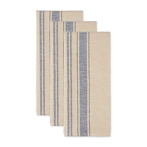 DII French Stripe Dishtowels Set of 3 | Nautical Blue 20 x 30 inches thumbnail 2