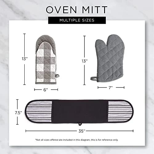 DII French Stripe Oven Mitts Nautical Blue 2 Pack | Heat Resistant Cotton Kitchen Accessory thumbnail 8