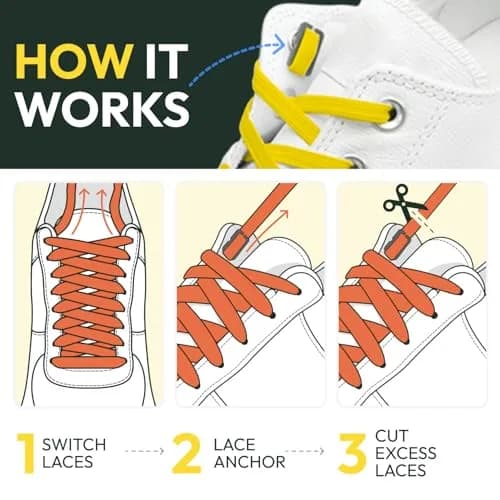 Xpand No Tie Elastic Shoe Laces for Sneakers - White | 1 Pair (2 Laces, 52" Stretches to 100") thumbnail 4