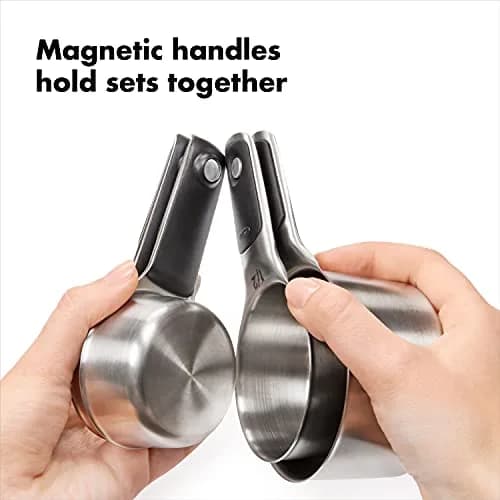 OXO Good Grips 8 Piece Stainless Steel Measuring Cups and Spoons Set | Magnetic Handles, Etched Markings, Dishwasher Safe thumbnail 4