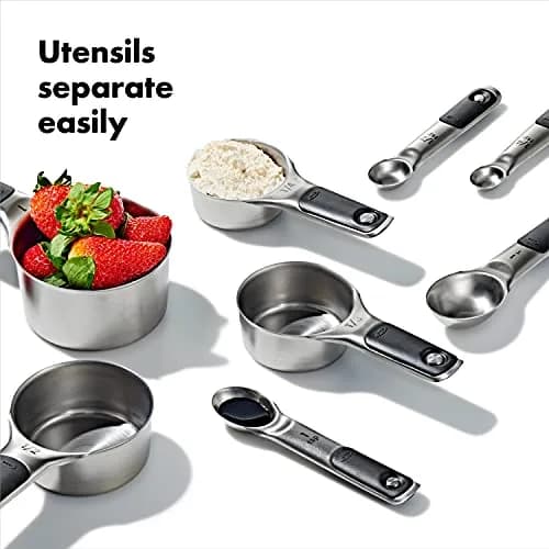 OXO Good Grips 8 Piece Stainless Steel Measuring Cups and Spoons Set | Magnetic Handles, Etched Markings, Dishwasher Safe thumbnail 5