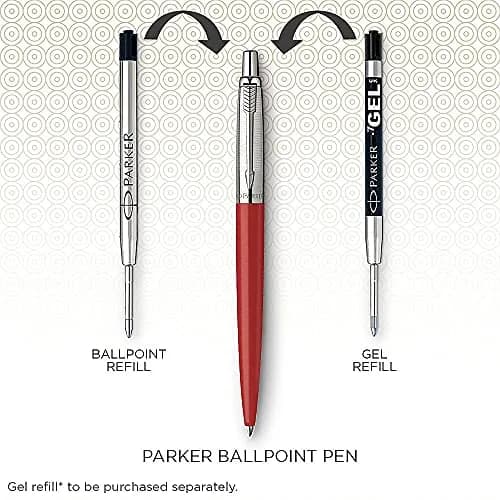 Parker Jotter Ballpoint Pen Bond Street Black with Chrome Trim Medium Point Blue Ink | Classic, Smooth & Imported from USA thumbnail 8