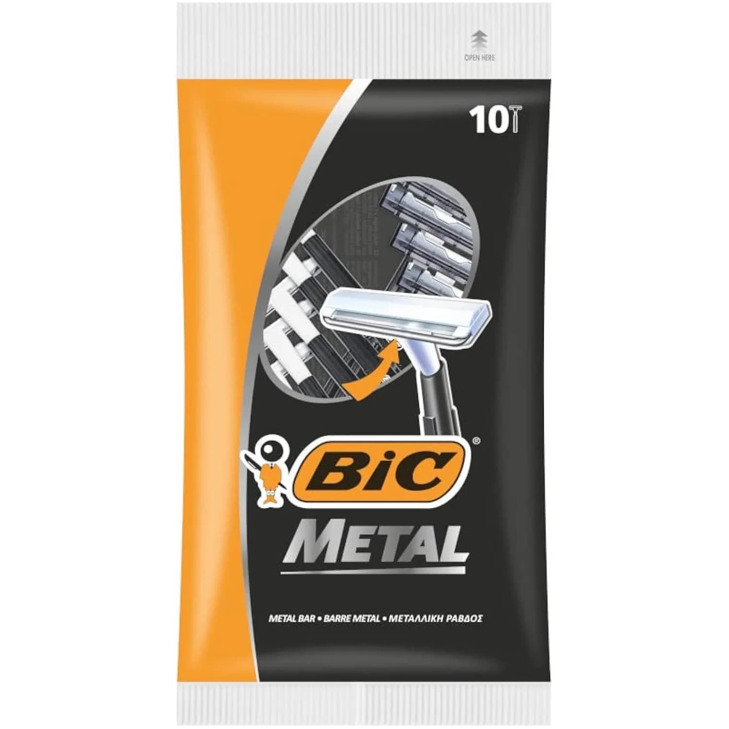 Bic Metal Quality Disposable Men's Shaving Razors, Single Blade, 10-Count | TSA Approved for Carry-On Travel - main product image