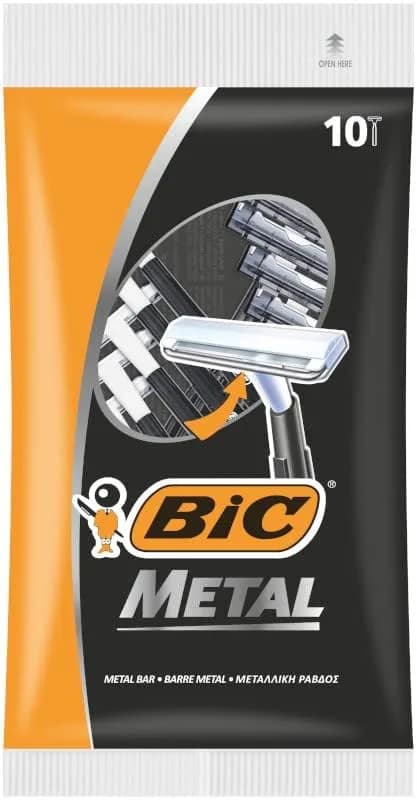 Bic Metal Quality Disposable Men's Shaving Razors, Single Blade, 10-Count | TSA Approved for Carry-On Travel thumbnail 3