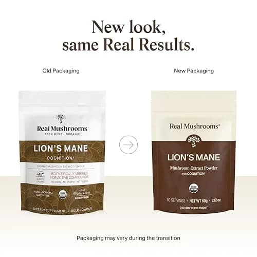 Real Mushrooms Lion's Mane Extract Powder 60 Servings | Organic Adaptogen for Focus & Clarity thumbnail 2