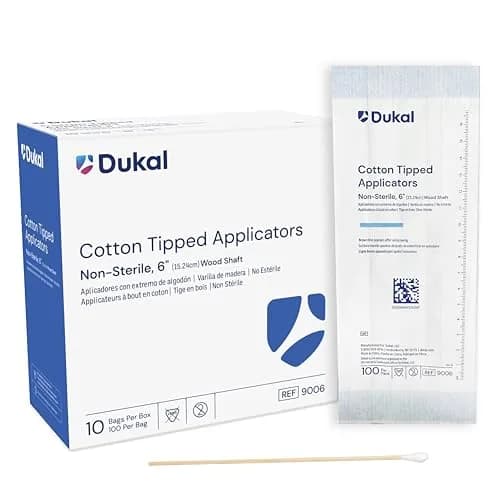 Dukal Non-Sterile Cotton Tipped Applicators 15 cm (6") | 1000 Count Pack for Medical Use thumbnail 1