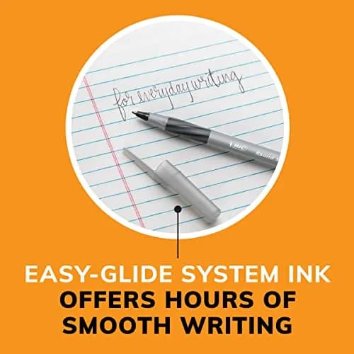 BIC Round Stic Grip Xtra Comfort Black Ballpoint Pens, Medium Point (1.2mm), 12-Count Pack | Smooth Ink Flow thumbnail 7