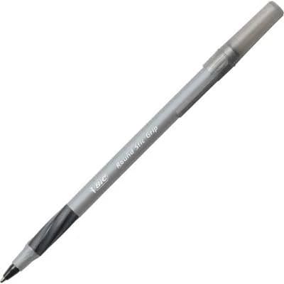 BIC Round Stic Grip Xtra Comfort Black Ballpoint Pens, Medium Point (1.2mm), 12-Count Pack | Smooth Ink Flow thumbnail 4