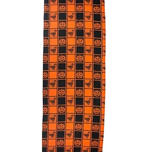 DII Halloween Party Tabletop Decor, Reusable & Machine Washable Cotton Fabric, Table Runner, 14x72, Orange & Black Buffalo Check | Spooky Halloween Decor thumbnail 3