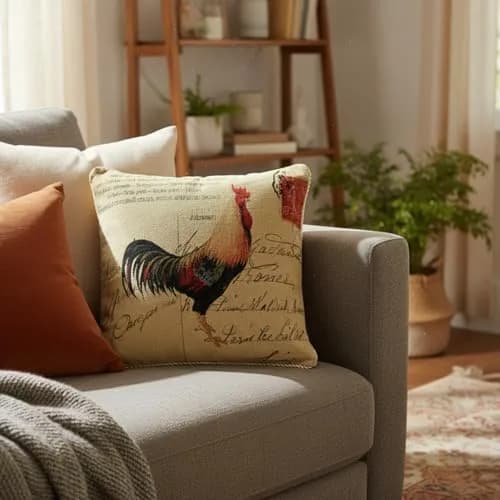 Tache Home Fashion 15051-1PC Cushion Cover | Postmarked with Love, 18x18 in, Cotton Blend thumbnail 1