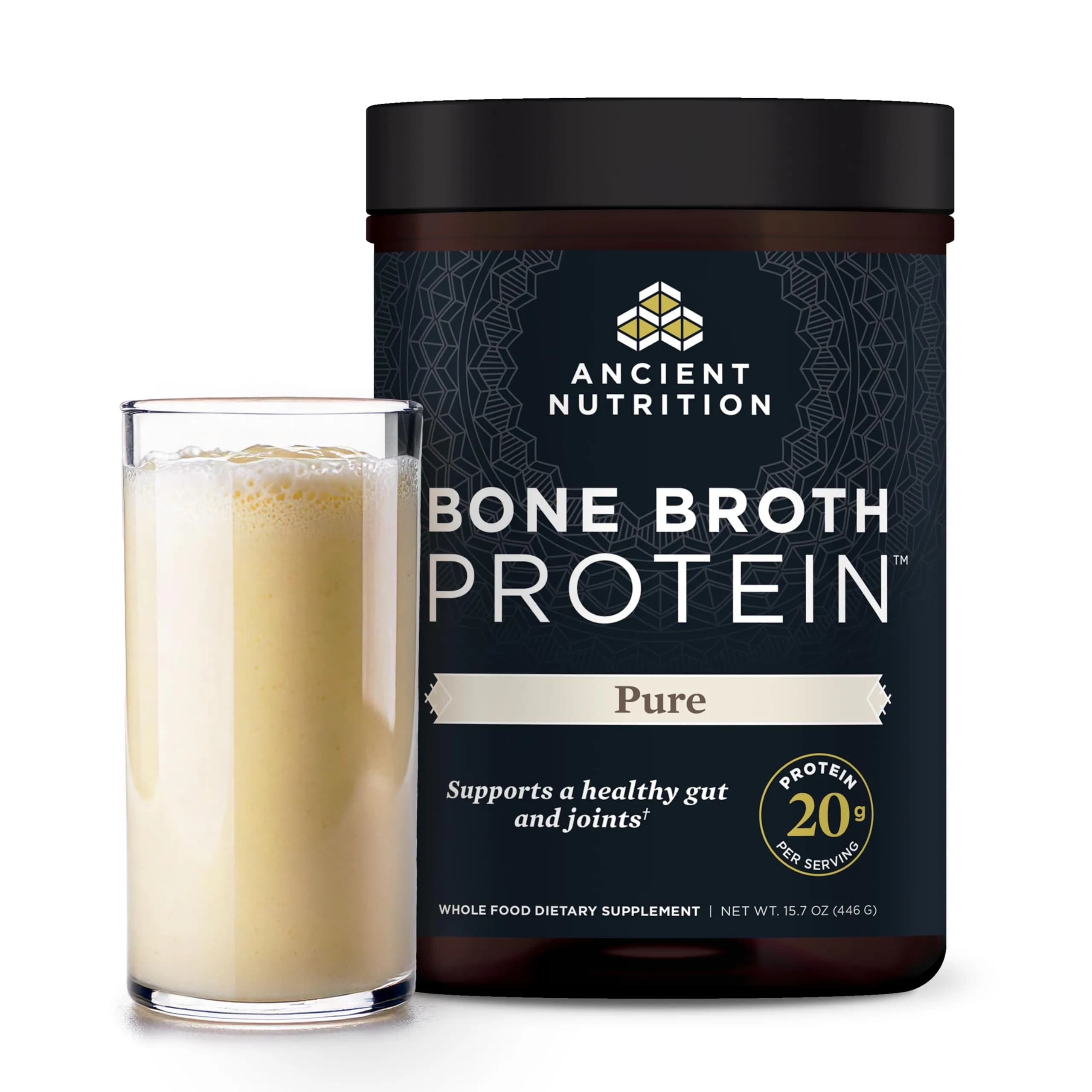 Ancient Nutrition Butternut Squash Bone Broth Protein Powder | 15 Servings — Pure / 20 Servings